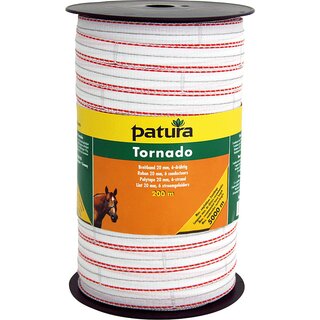 PATURA Tornado Breitband 20 mm, 200 m Rolle, weiß-orange