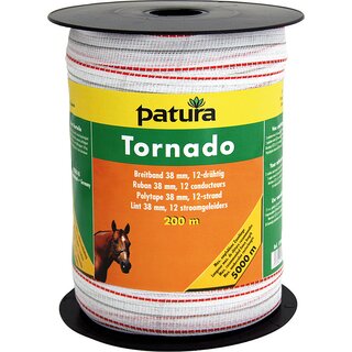 PATURA Tornado Breitband 38 mm, 200 m Rolle, weiß-orange